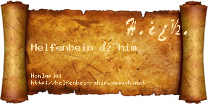Helfenbein Áhim névjegykártya